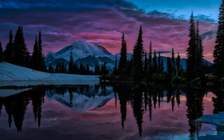 Mountain lake reflection sunset mystical - mystical free wallpaper for desktop