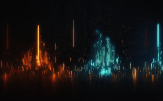 City skyline night lights cyberpunk - the dark night time free wallpaper