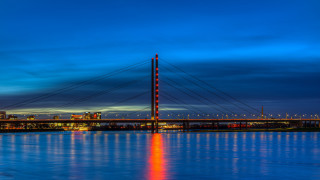 Bridge water night city lights 2 - free city wallpaper
