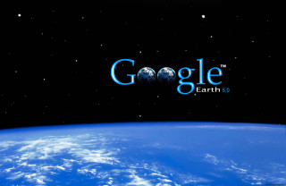 Earth google logo stars clouds - the earth free wallpaper