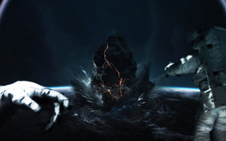Space astronaut rock formation aurora - cryengine free wallpaper for desktop
