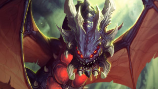 Red eyed large dragon green - red eye free wallpaper