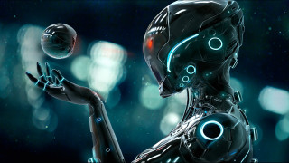 Robot ball astronaut moon star - a ball free wallpaper