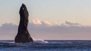 Rock ocean bird sky clouds - a rock free wallpaper