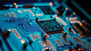 Cybernetic computer board candles city - electronic free wallpaper
