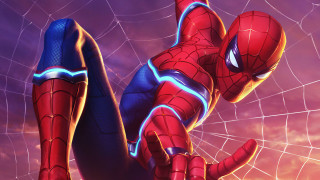 Spiderman upside down web legspread - down free wallpaper