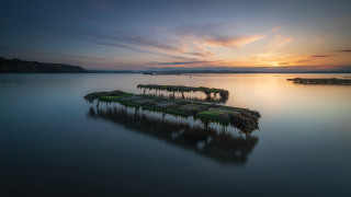 Long dock lake sunset clouds - a long dock free wallpaper