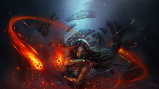 Fire woman bikini embers flame - fire free wallpaper