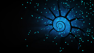 Blue light spiral bioluminescence hologram - a spiral design free wallpaper