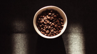 Coffee beans black surface shadows - shadow free wallpaper