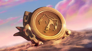 Golden dragon rock desert sunset - a dragon free wallpaper for desktop