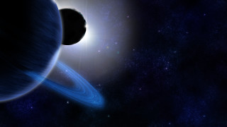 Blue planet ring stars bright 2 - a blue planet free wallpaper for desktop