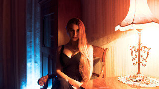 Woman sitting chair room lamp - a lamp free wallpaper for desktop