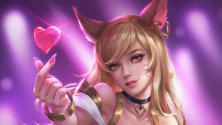 Horned woman heart ahri furry - object free wallpaper for desktop