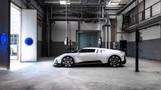 White sports car garage blue - door free wallpaper
