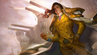 Yellow suit woman cigarette yellow - a white collar free wallpaper