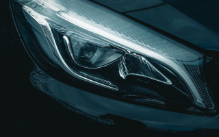 Car headlight closeup black white - an ultrafine free wallpaper