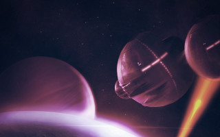 Space station aurora earth moon - free space wallpaper