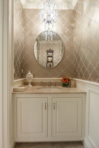 Bathroom vanity mirror chandelier white 2 - a mirror free wallpaper for mobile