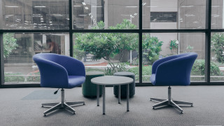 Chairs table largewindows plants indoor - a table in a room free wallpaper for desktop