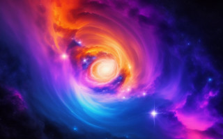 Colorful spiral light space stars - esao free wallpaper for desktop