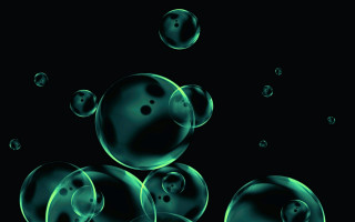 Bubbles glow holography digital planet - a green glow free wallpaper