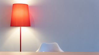 Red lamp wooden table white - a white chair free wallpaper for desktop