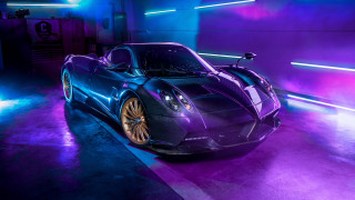 Purple sports car neon garage - neon free wallpaper for desktop