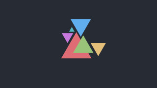 Colorful triangle logo dark background - geometric abstract art free wallpaper