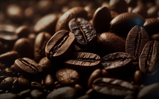 Coffee beans blue light 3d - a pile of coffee beans free wallpaper