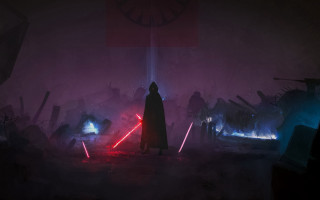 Man dark room lightsaber red - a light saber free wallpaper for desktop