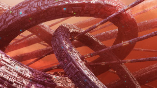 Giant wheel red sky glow - a red glow free wallpaper