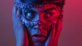 Woman mask redlight transgressive promotional - weird free wallpaper