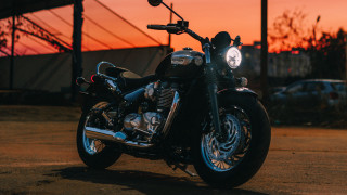 Motorcycle sunset parkinglot building car - rim light free wallpaper