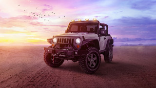 Jeep desert sunset birds purple - overhead in the background free wallpaper