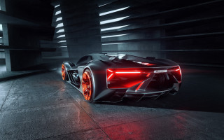 Futuristic car dark room red 5 - a futuristic car free wallpaper