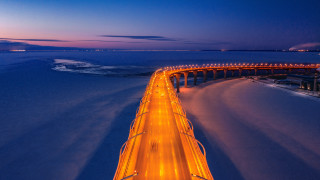 Bridge night longexposure lights cityscape - andrey ryabovichev free wallpaper