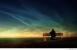 Man bench ocean sunset sky - free sky wallpaper for desktop