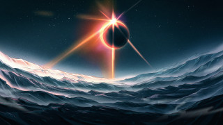 Planet mountains star night sky - christopher balaskas free wallpaper