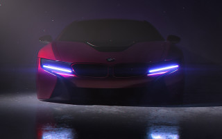 Red car headlight reflection night - a reflection free wallpaper for desktop