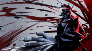 Blood splattered man sword impaled - bloodborne free wallpaper