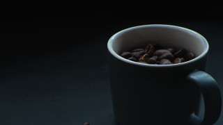 Coffee cup filled coffee beans - daniel lieske free wallpaper