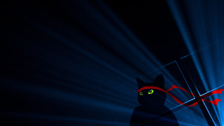 Black cat red arrow blue - a red arrow free wallpaper