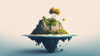 Small island palm tree bird - a small island free wallpaper