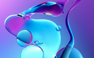 Blue pink gradient 3d balloon - smaller free wallpaper for desktop