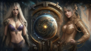 Fantasy girls mirror planet star - a planet free wallpaper
