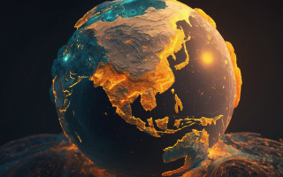 Globe glow fire embers planet - the top of it free wallpaper