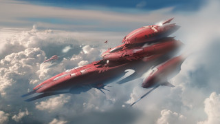 Red fighter jet clouds sunset - bayard wu free wallpaper