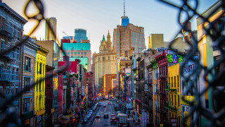 Cityscape fence car tokyo skyscraper - david diao free wallpaper for desktop