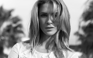 Woman longhair white shirt palm 2 - christabel dennison free wallpaper